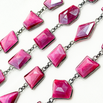 Load image into Gallery viewer, Coated Red Quartz Rectangle Shape Bezel Oxidized Wire Chain. CQU48
