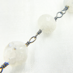 Load image into Gallery viewer, White Moonstone Round Shape Oxidized Wire Chain. WMS31
