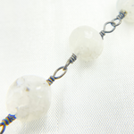 Load image into Gallery viewer, White Moonstone Round Shape Oxidized Wire Chain. WMS31