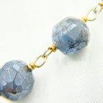 Load image into Gallery viewer, Coated Labradorite Round Shape Gold Plated Wire Chain. CLB41