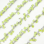 Load image into Gallery viewer, Peridot Cluster Dangle 3.5mm Oxidized Wire Chain. PER4