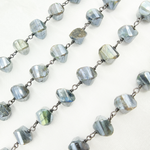 Load image into Gallery viewer, Coated Labradorite Nugget Shape Oxidized Wire Chain. CLB47
