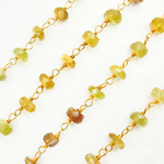 Load image into Gallery viewer, Tourmaline Gold Plated Wire Chain.