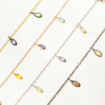 Load image into Gallery viewer, Multi Color Cubic Zirconia Marquise Shape Dangle Chain. CZ40