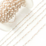 Load image into Gallery viewer, White Moonstone Rose Gold Plated Wire Chain. WMS27