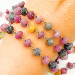 Load image into Gallery viewer, Multi Sapphire Oxidized Wire Chain. MSA17