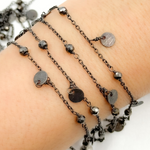 Load image into Gallery viewer, Pyrite and Dangle Disc Oxidized Connected Wire Chain. PYR19