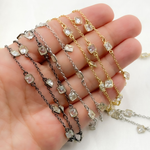 Load image into Gallery viewer, Cubic Zirconia Square Shape Dangle & Connected Wire Chain. CZ33