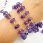 Load image into Gallery viewer, Amethyst Gold Plated Wire Chain. AME1