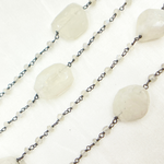 Load image into Gallery viewer, White Moonstone Fancy Oxidized Wire Chain. WMS28