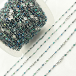 Load image into Gallery viewer, Chrysocolla and C.Z. Oxidized Wire Chain. CSO7