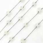 Load image into Gallery viewer, White Moonstone Oxidized Connected Wire Chain. WMS4