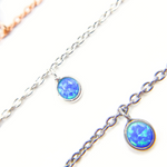 Load image into Gallery viewer, Created Blue Opal Round Shape Dangle Chain. CBO1
