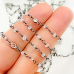 Load image into Gallery viewer, Rainbow Moonstone Oxidized Wire Chain. MS47