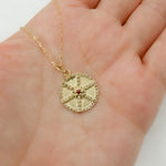 Load image into Gallery viewer, 14k Solid Gold Diamond & Ruby Circle Charm. GDP496