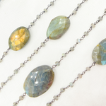 Load image into Gallery viewer, Labradorite Oxidized Wire Chain. LAB61