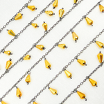 Load image into Gallery viewer, Golden Pyrite Drop Dangle Oxidized Wire Chain. PYR27