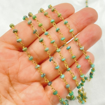 Load image into Gallery viewer, Dyed Emerald Wire Wrap Chain. EME4