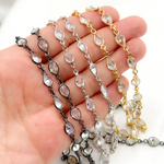 Load image into Gallery viewer, Cubic Zirconia Pear Shape Connected Chain. CZ25