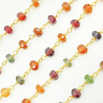 Load image into Gallery viewer, Multi Tunduru Sapphire Gold Plated Wire Chain. MSA28