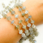 Load image into Gallery viewer, Labradorite 925 Sterling Silver Wire Chains