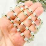 Load image into Gallery viewer, Coated Prehnite Oxidized Wire Chain.