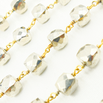 Load image into Gallery viewer, Steel Pyrite Cube Shape Gold Plated Wire Chain. SPY11