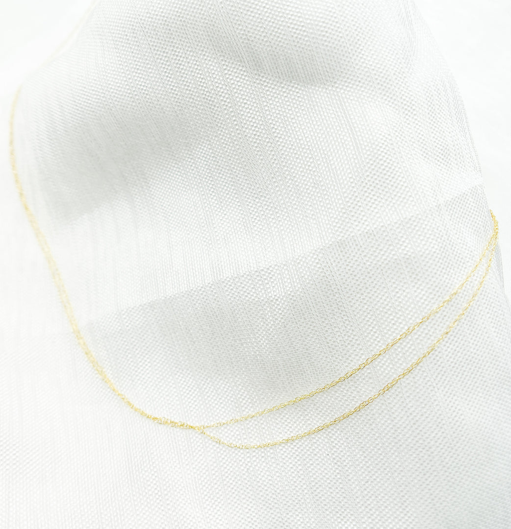 14K Solid Gold Rope Chain Necklace. 012C02