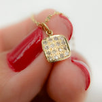 Load image into Gallery viewer, GDP368. 14K Solid Gold with Diamond Square Charm