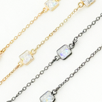 Load image into Gallery viewer, Cubic Zirconia Square Shape Connected Chain. CZ14