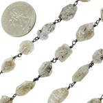 Load image into Gallery viewer, DQ1. Diamond Quartz Organic Shape Oxidized Wire Chain.