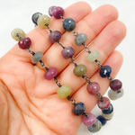 Load image into Gallery viewer, Multi Sapphire Oxidized Wire Chain. MSA16