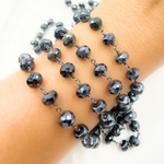 Load image into Gallery viewer, Coated Black Spinel Oxidized 925 Sterling Silver Wire Chain.