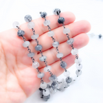 Load image into Gallery viewer, Black Rutile Quartz Oxidized Wire Chain. BRU1