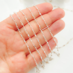 Load image into Gallery viewer, Coated Peach Moonstone 925 Sterling Silver Wire Chain. CQU40