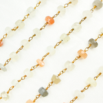 Load image into Gallery viewer, Multi Moonstone Gold Plated 925 Sterling Silver Wire Chain. MMS19