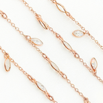 Load image into Gallery viewer, Cubic Zirconia Marquise Shape Dangle & Connected Wire Chain. CZ38