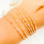 Load image into Gallery viewer, Coated Red Quartz Gold Plated Wire Chain. CQU32