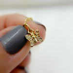 Load image into Gallery viewer, 14k Solid Gold Diamonds Butterfly Charm. GDP263