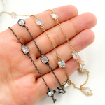 Load image into Gallery viewer, Cubic Zirconia Square Shape Connected Chain. CZ14