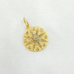 Load image into Gallery viewer, GDP548. 14k Solid Gold Diamond Star Circle Charm
