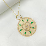 Load image into Gallery viewer, 14k Solid Gold Diamond and Gemstone Circle Heart Charm. GDP572