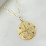 Load image into Gallery viewer, 14k Solid Gold Diamond Medallion Compass Charm. GDP291