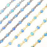 Load image into Gallery viewer, Created Blue Opal Round Shape Connected Chain. CBO8