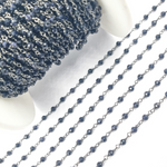 Load image into Gallery viewer, Blue Sun Stone Black Rhodium 925 Sterling Silver Wire Chain. BLS1