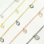 Load image into Gallery viewer, Cubic Zirconia Heart Shape Dangle Chain.