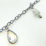 Load image into Gallery viewer, Labradorite Drop & CZ Pear Shape Dangle Oxidized Wire Chain. LAB54