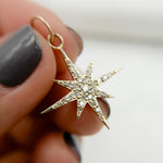Load image into Gallery viewer, 14K Solid Gold Diamond Star Charm. GDP382