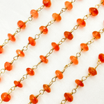 Load image into Gallery viewer, Carnelian Gold Plated Wire Chain.