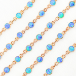 Load image into Gallery viewer, Created Blue Opal Round Shape Connected Chain. CBO8
